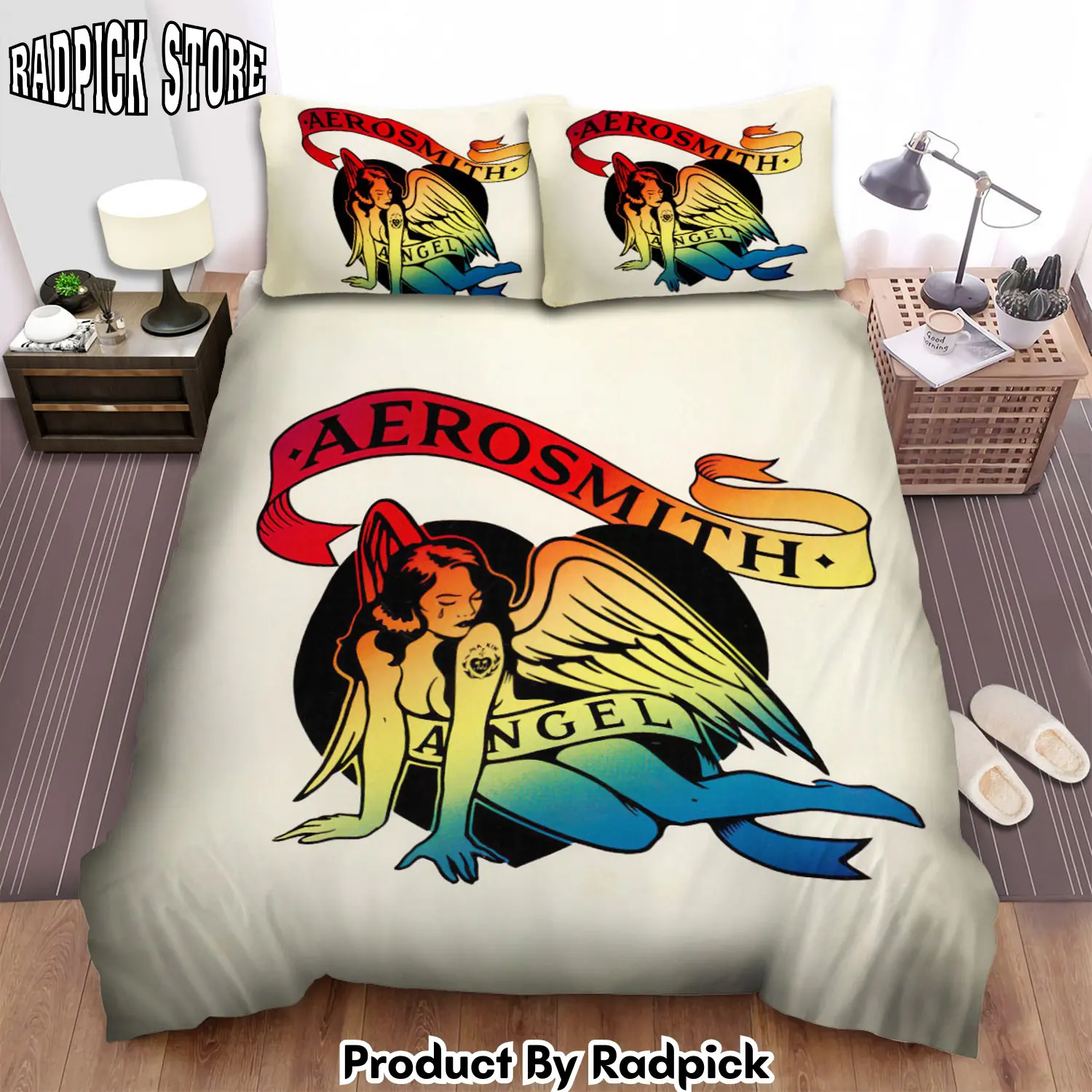 Radpick aerosmith angel with a black heart bed sheets spread comforter duvet cover bedding sets rp3278893